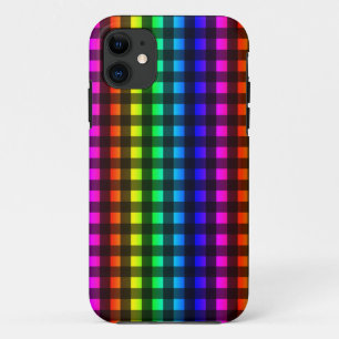 Rainbow and Black Buffalo Plaid Pattern Case-Mate iPhone Case