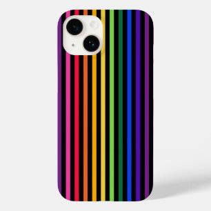 Rainbow and black stripes Case-Mate iPhone case