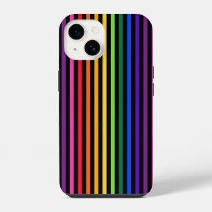 Rainbow and black stripes Case-Mate iPhone case