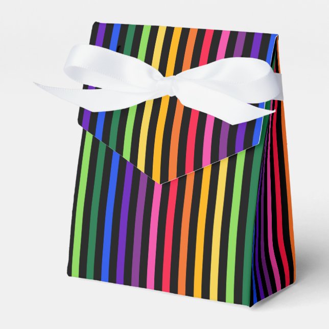 Rainbow and black stripes favour box (Front Side)