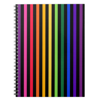 Rainbow and black stripes notebook