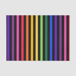 Rainbow and black stripes tissue paper