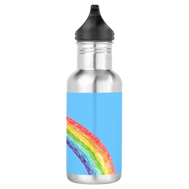 Rainbow and blue sky 710 ml water bottle (Right)