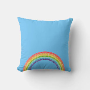 Rainbow and blue sky cushion