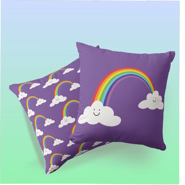 Rainbow and Clouds Cushion (Creator Uploaded)