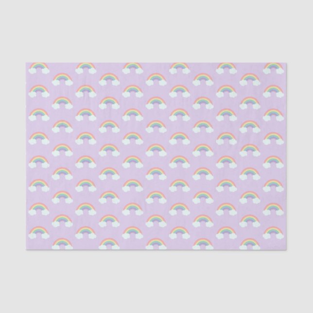 Rainbow and Clouds Pattern Tissue Paper (Front)