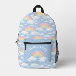 Rainbow and Clouds With Your Name Printed Backpack