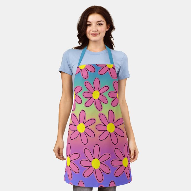 Rainbow and Flowers Apron (Worn)