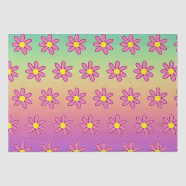 Rainbow and Flowers Tissue Paper (Front)
