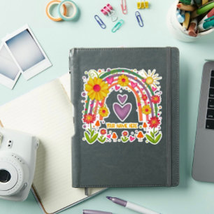 Rainbow and Hearts cut out Inspirivity Sticker