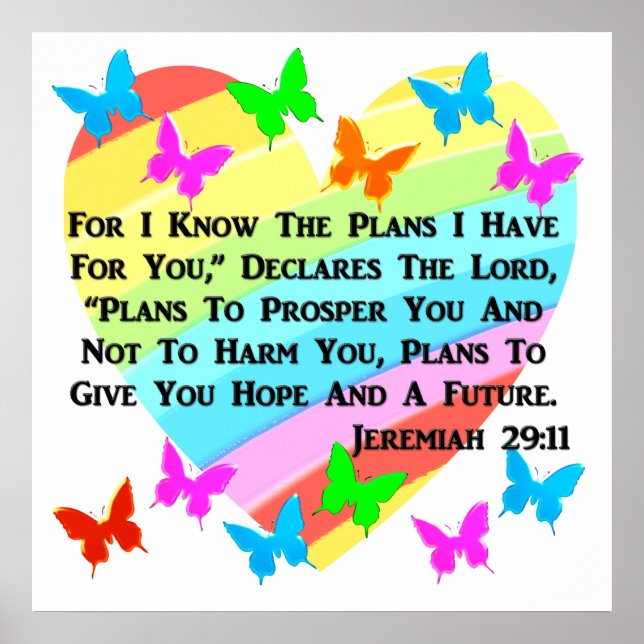 RAINBOW AND HEARTS JEREMIAH 29:11 POSTER (Front)