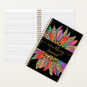 Rainbow and leopard print personalised journal