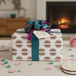 Rainbow and leopard print personalised wrapping paper