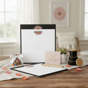 Rainbow and leopard print personalized notepad