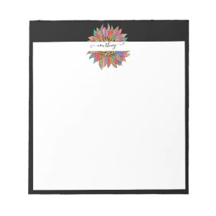 Rainbow and leopard print personalized notepad