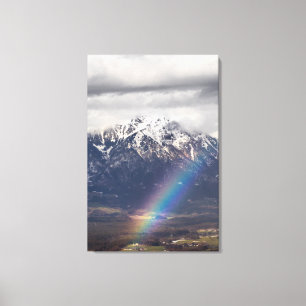 Rainbow and mountains after the storm canvas print