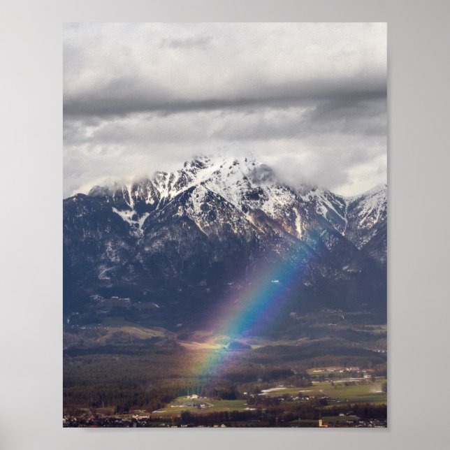Rainbow and mountains after the storm poster (Front)
