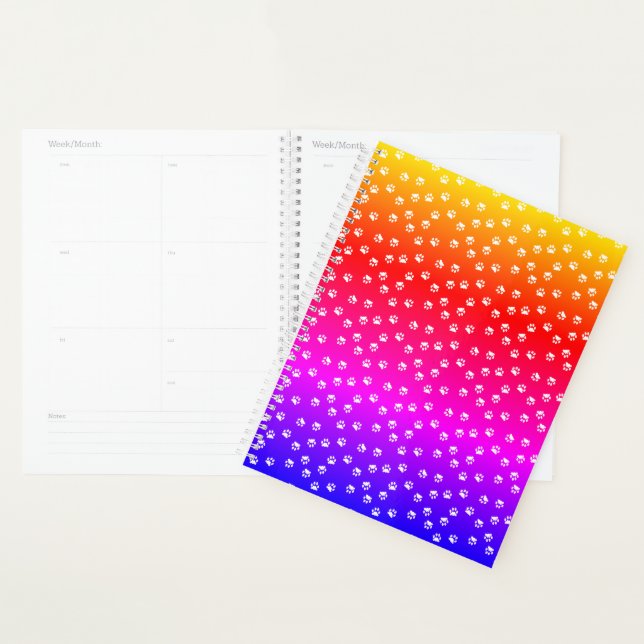 Rainbow and pawprints planner (Display)