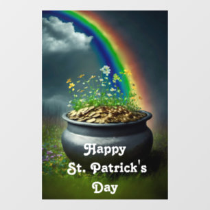 Rainbow And Pot Of Gold Window Cling