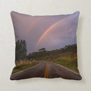 Rainbow And Road Cushion