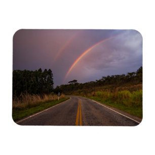 Rainbow And Road Magnet