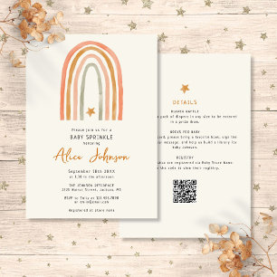 Rainbow And Star All In One Baby Sprinkle Shower Invitation