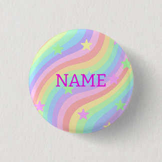 Rainbow and stars 3 cm round badge
