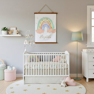 Rainbow and stars baby   hanging tapestry