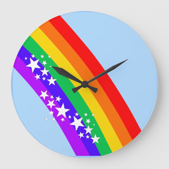 Rainbow and Stars Large Clock (Front)