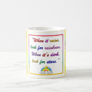 Rainbow and Stars - Motivational Yellow Mug