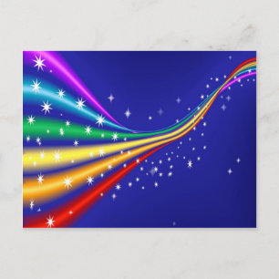 Rainbow and Stars Postcard