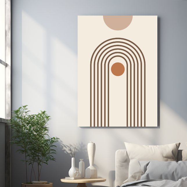 Rainbow and Sun, Boho Abstract Geometric Art Canvas Print (Creator Uploaded)
