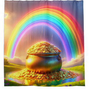 Rainbow and Treasure Shower Curtain