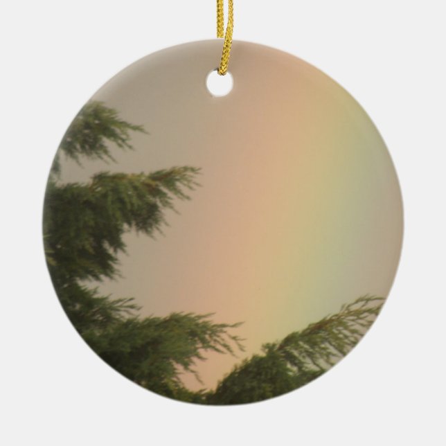 Rainbow and Trees Ornament (Front)