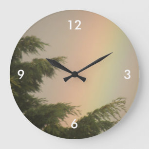 Rainbow and Trees Wall Clock