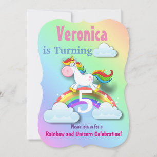 Rainbow and Unicorn Party Invite