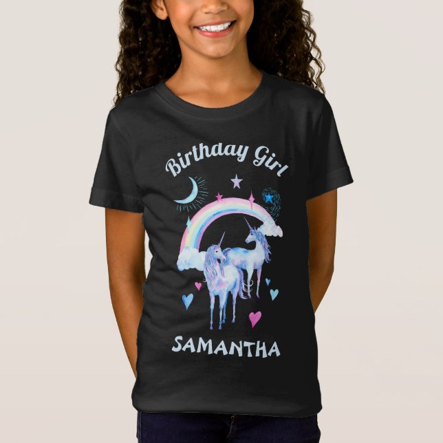 Rainbow and unicorns custom T-Shirt (Front)
