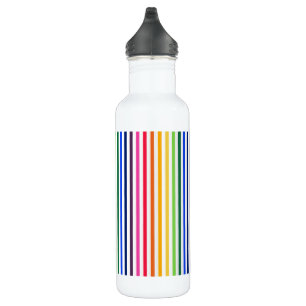 Rainbow and white stripes 710 ml water bottle