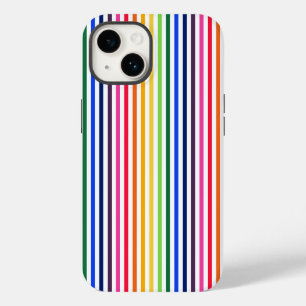 Rainbow and white stripes Case-Mate iPhone case