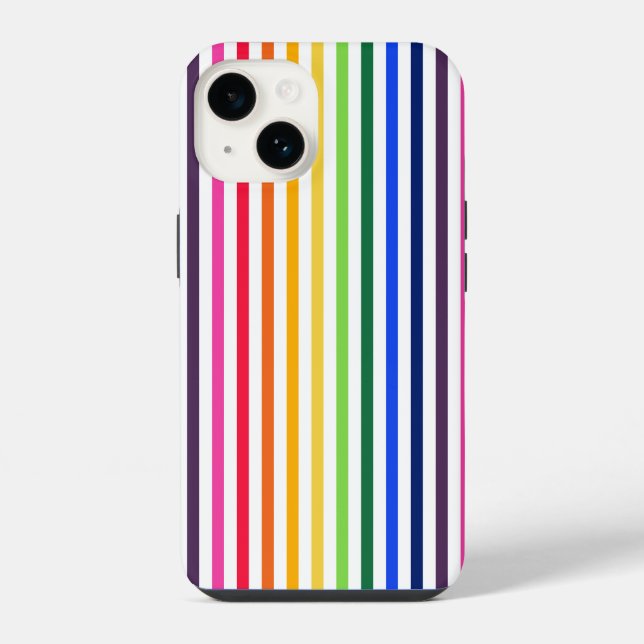 Rainbow and white stripes Case-Mate iPhone case (Back)