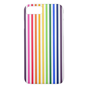 Rainbow and white stripes Case-Mate iPhone case