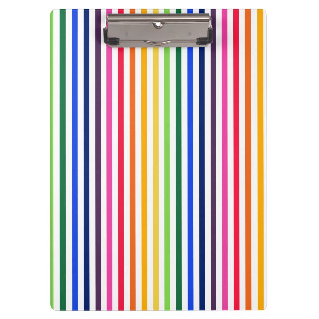 Rainbow and white stripes clipboard (Front)