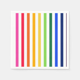 Rainbow and white stripes napkin