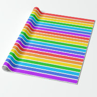 Rainbow and White Stripes Wrapping Paper