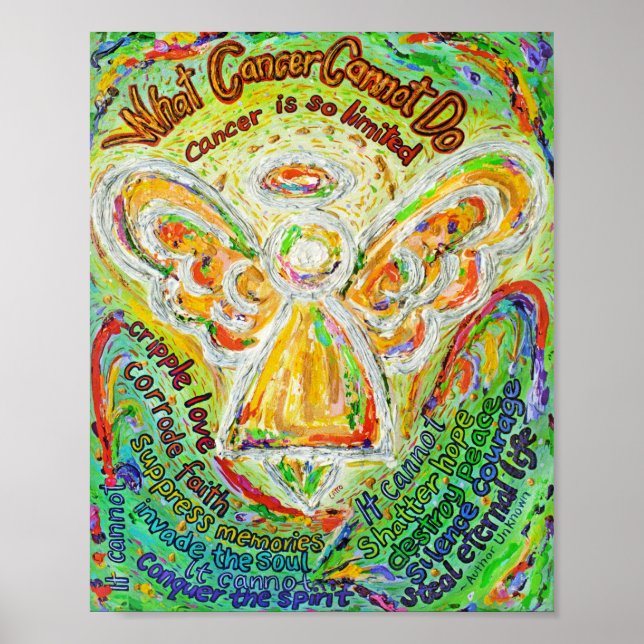 Rainbow Angel Cancer Poem Art Poster Print (Front)