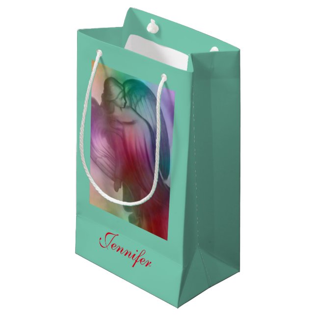 Rainbow Angel Small Gift Bag (Front Angled)