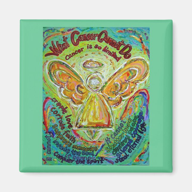 Rainbow Angel What Cancer Cannot Do Magnet (Front)