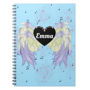 rainbow angel wings notebook