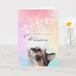 Rainbow Angels Whiskers Calico Cat Loss Sympathy Card