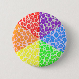 Rainbow Angles Leopard Pattern 6 Cm Round Badge